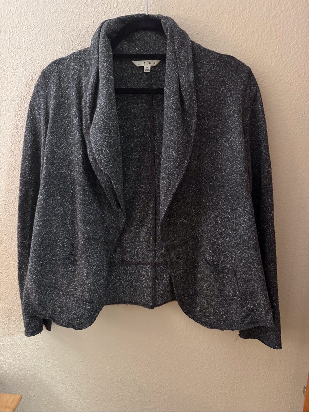 CAbi Metallic Charcoal Knit Cardigan